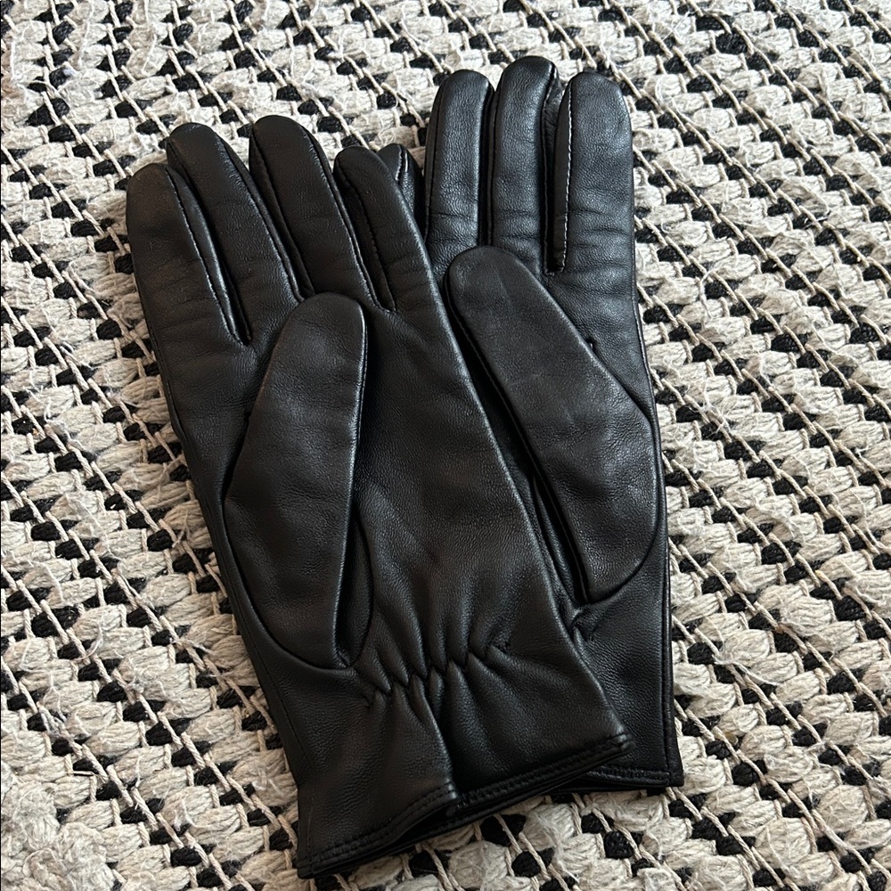 Charter Club Elegant Black Leather Gloves